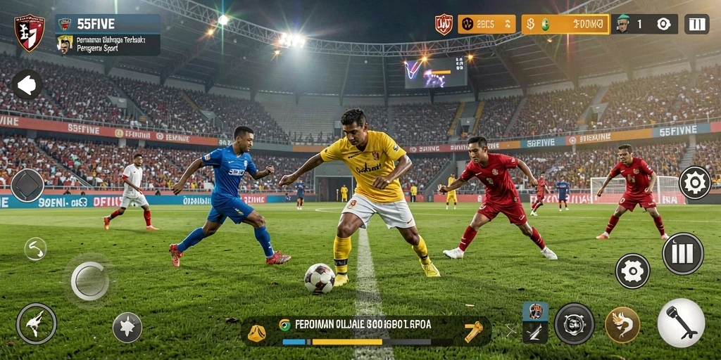Tampilan gameplay <strong>55FIVE</strong> yang penuh aksi dan olahraga seru.