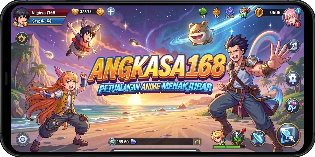 Tampilan gameplay yang menakjubkan dan penuh aksi di ANGKASA168.