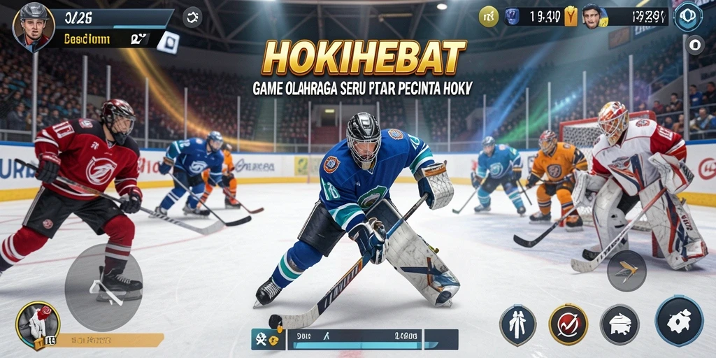 Screenshot utama HOKIHEBAT menampilkan gameplay penuh aksi pada pertandingan hoki.