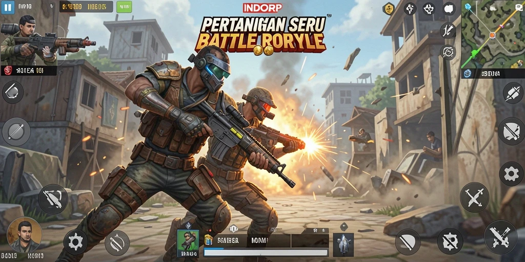 Tangkapan layar yang menunjukkan aksi intens pertempuran di INDORP.
