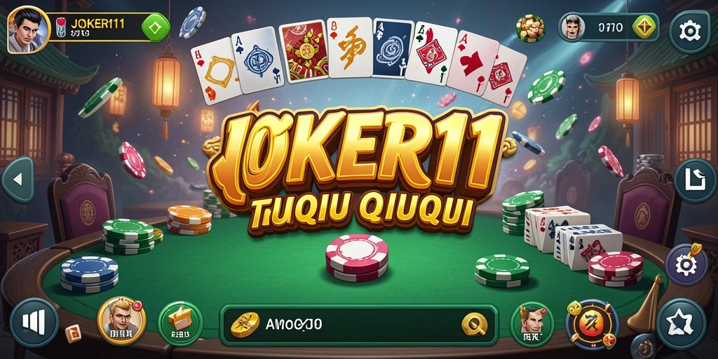 Screenshot JOKER11 menampilkan keseruan permainan QiuQiu yang menegangkan.