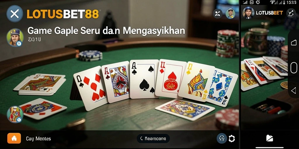 Screenshot gameplay LOTUSBET88 dengan aksi seru permainan Gaple.