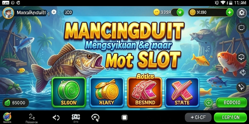 Gameplay slot MANCINGDUIT yang mengasyikkan dengan berbagai tema memancing.