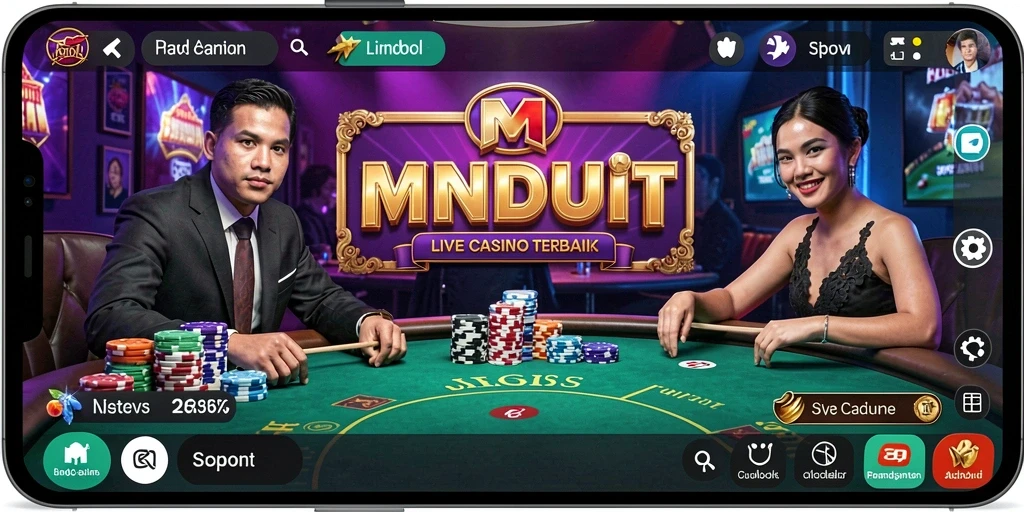 Tampilan gameplay Live Casino yang imersif dan interaktif.