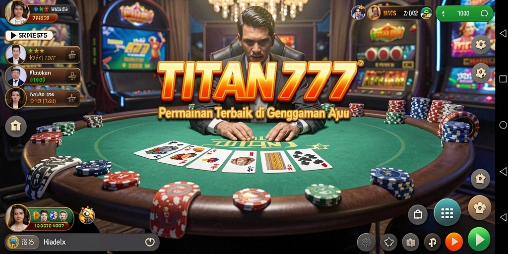 Tampilan gameplay Poker yang mengasyikkan di TITAN777.