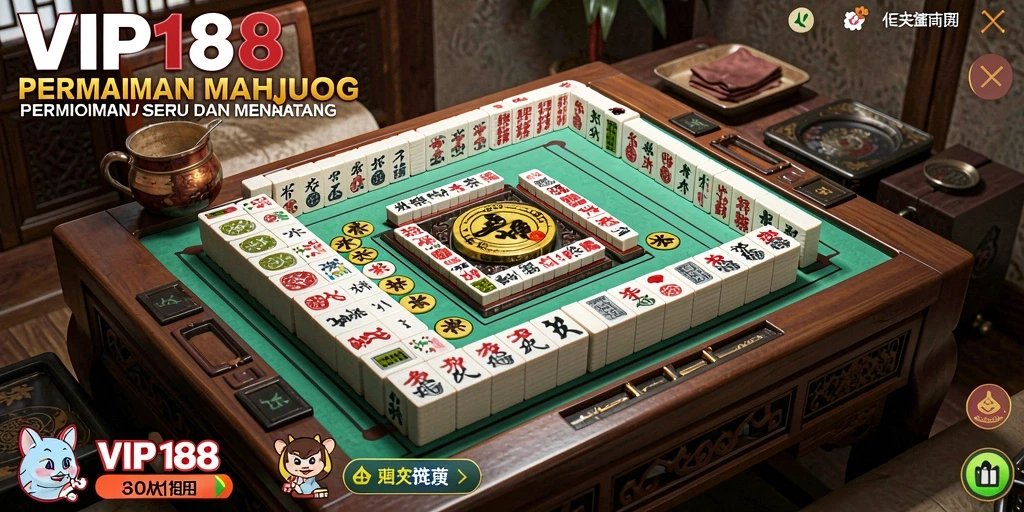 Tampilan gameplay Mahjong yang menarik dan interaktif dari VIP188.