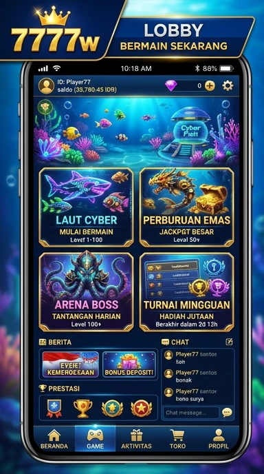 Tampilan antarmuka aplikasi 7777w yang intuitif dan menarik.